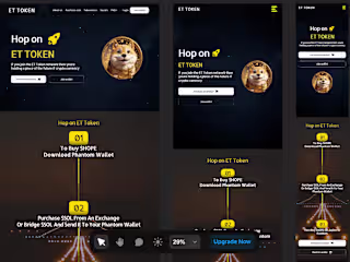 Crypto token website design on framer