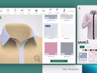 Bespoke shirt studio where customers design their own shirt
