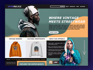 HypeRelics Website Design - Streetwear Brand