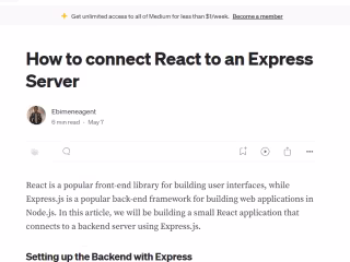 How to connect React to an Express Server