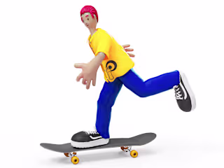 3D Cartoon Character – Skateboarder
