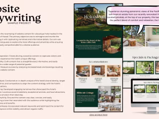 Website Content Writing for Boutique Hotel