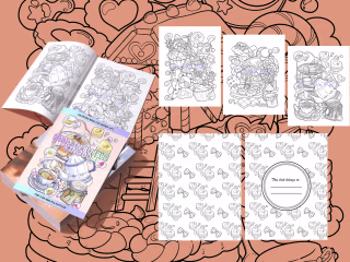 Food In Bubble Kingdom: Adult Coloring Book
