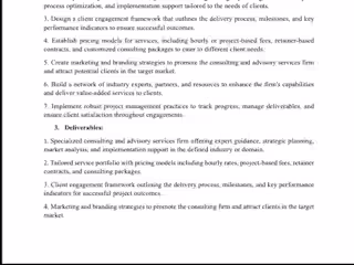 Consulting and Advisory Services in a particular industry 
