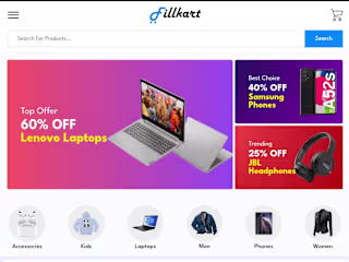 Fillkart React an E-commerce website 