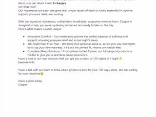 Cold email for Casper