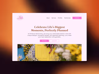 Perfectly Rad Events – Wedding Planning Website Concept