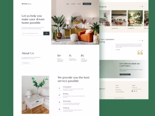 A Minimal Interior design website UI