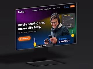 Bunq Website Redesign Concept | Fintech UI Design