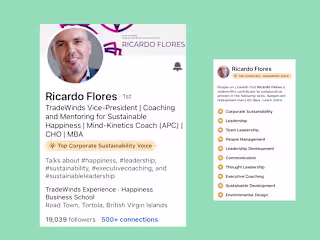 Personal Branding of a Sustainability Coach on LinkedIn