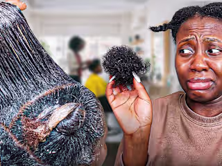 BLACK WOMAN SHOWS UP IN NATURAL HAIR AND GOT RELAXED 😳 THEY DI…