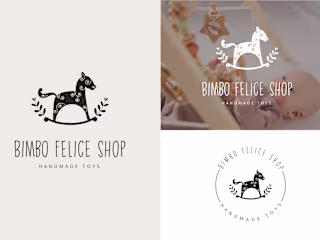 Boho hand drawn logo design for baby toy shop