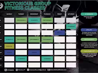 Timetable For "Victorious Group" GYM