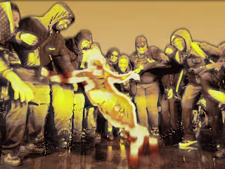 Mixed media, 2D animation, and VFX work. 2024. (Music Video)