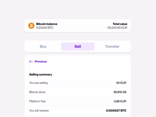 Product design for a Bitcoin exchange platform