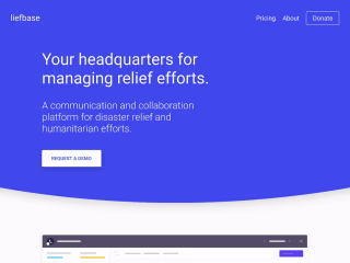 Liefbase · Disaster relief platform