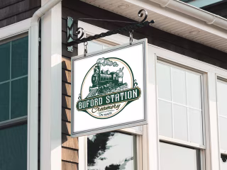 Vintage Hand Drawn Logo for Buford Station Creamery :: Behance