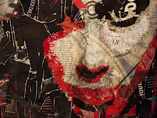 Paper Textured Design Of A Face