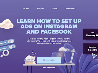 Landing Page for an online course