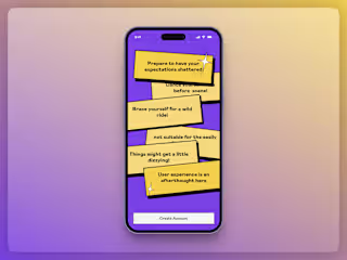 Satirical UX in Neo-Brutalism Style