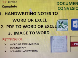 I will convert, type, format from pdf to word or excel
