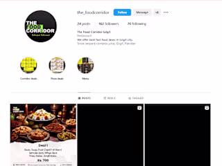 social media marketing engagement of The food coridoor 