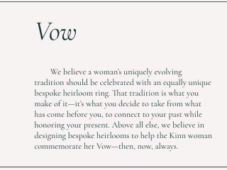 Brand Writing —— Vow Collection Launch by Kinn Studio 💍