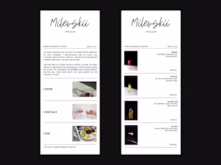 Mobile website for Milevskii coffee & bar