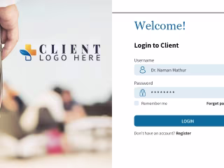Login screen for Dr. Panel