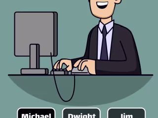 Interactive animation of the Office made with Rive