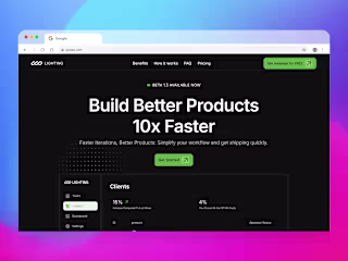Lighting · Start-Up For a SaaS Framer Template
