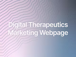 Digital Therapeutics Marketing Webpage 