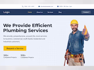 Web design in Figma for plumber