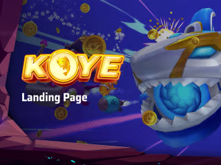 Koye crypto game landing page