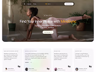 Msync - Health & Wellness App  Landing page 
