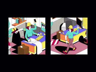 Stuck In A Cubicle Illustrations set