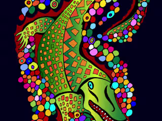 Vibrant Alligator Artwork