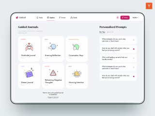 Product design for AI (SaaS) journal for mental health Rosebud