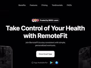 RemoteFit App Landing Page Design