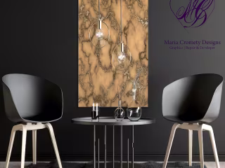 Creamsicle marble metallic