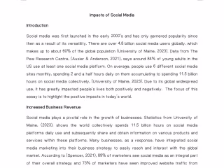 Impacts of Social Media.
