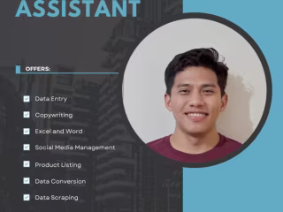 I will be your virtual assistant for data entry and file conver…