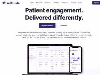 WeGuide - the world leading, no code, digital health platform.