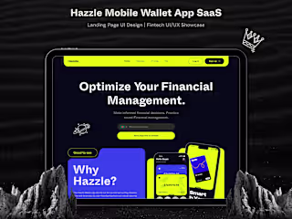Haazle Mobile Wallet App SaaS Landing Page UI Design