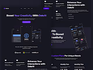 UI Design for DaleAI Landing Page
