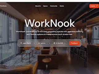 WorkNook Landing Page Design