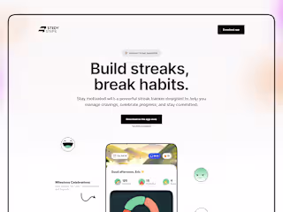 Landing page for a habit-tracking app!
