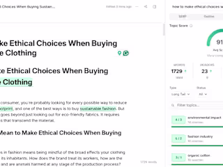 SEO blog content on sustainable fashion