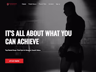 Landing page Muay Thai Gym 