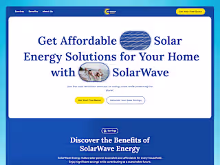 Solar Company Website Design | SolarWave Energy ☀️